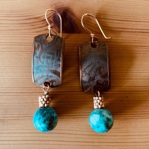Earrings/ Copper & Stone